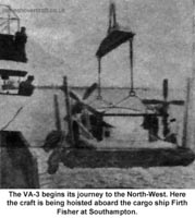 Liverpool Echo article about the VA-3 service - Being loaded from the Vickers Armstrong base at Southampton for transport to Firth Fisher (Paul Greening).