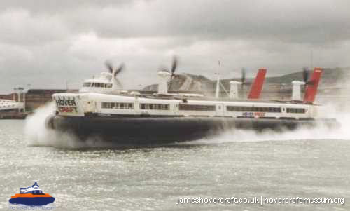 SRN4 hovercraft departing Dover -   (submitted by The <a href='http://www.hovercraft-museum.org/' target='_blank'>Hovercraft Museum Trust</a>).