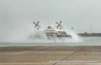 SRN4 hovercraft arriving at Dover -   (submitted by The <a href='http://www.hovercraft-museum.org/' target='_blank'>Hovercraft Museum Trust</a>).