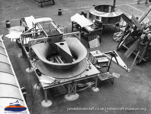 SRN5 being built at Cowes -   (The <a href='http://www.hovercraft-museum.org/' target='_blank'>Hovercraft Museum Trust</a>).