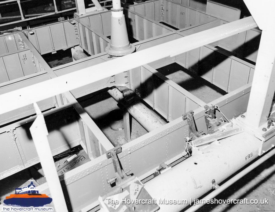 SRN6 close-up details - Factory crane (The Hovercraft Museum Trust).