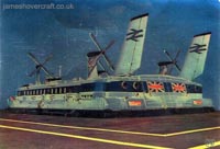 SRN4 Mk II operations from Dover East hoverport with Seaspeed - Postcard showing the aft of The Princess Anne (GH-2007) (Nigel Thornton).