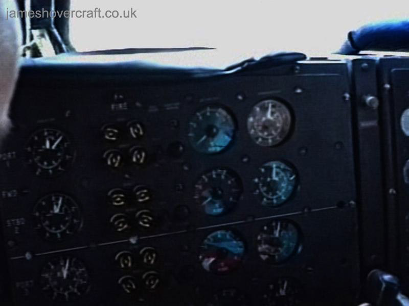 SRN4 Mk III Cockpit - RPMs for the turbines, and fire cutoff switches (James Rowson).