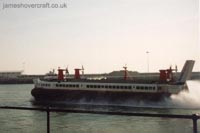 The last days of the SRN4 cross-channel service with Hoverspeed - The Princess Margaret (GH-2007) departing Dover (Thomas Loomes).