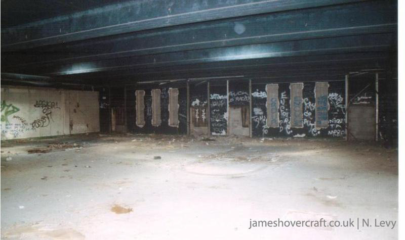 The inside of the derelict Boulogne hoverport - Arrivals hall (N Levy).