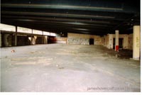 The inside of the derelict Boulogne hoverport - Departure hall (N Levy).