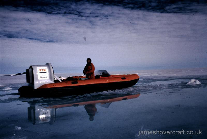 Tiger 4 hovercraft as used in the 70s by the British Antarctic Survey - Over ice, land and water (submitted by Malcolm Hole).