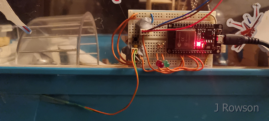 Monitoring Diesel (the Hamster)'s Movements - Original breadboard and single-layer cage, with reed switch (credit: James Rowson).