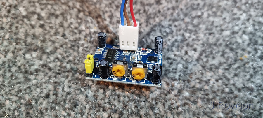 Monitoring Diesel (the Hamster)'s Movements - Motion sensor (center pin = signal) (credit: James Rowson).