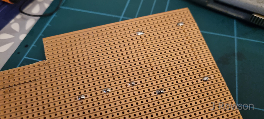 Monitoring Diesel (the Hamster)'s Movements - Underside of breadboard (credit: James Rowson).