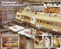 British Hovercraft Corporation promotional brochure  - Centre-fold pages showing the SRN4 under construction, with inset images