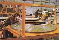 British Hovercraft Corporation promotional brochure  - Inset image - SRN6 centrifugal lift-fan under construction