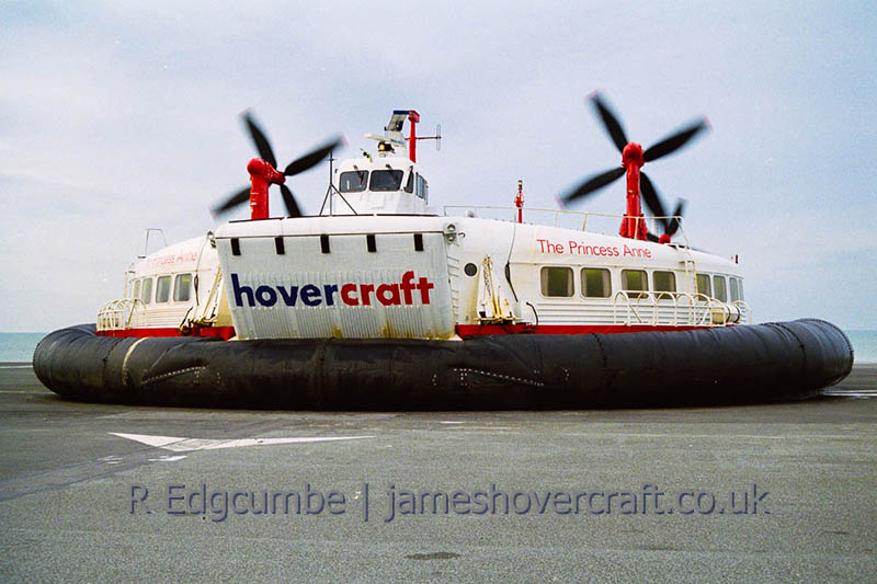 SRN4 The Princess Anne departing Calais Hoverport - The Princess Anne departing Calais Hoverport (credit: Rob Edgcumbe).