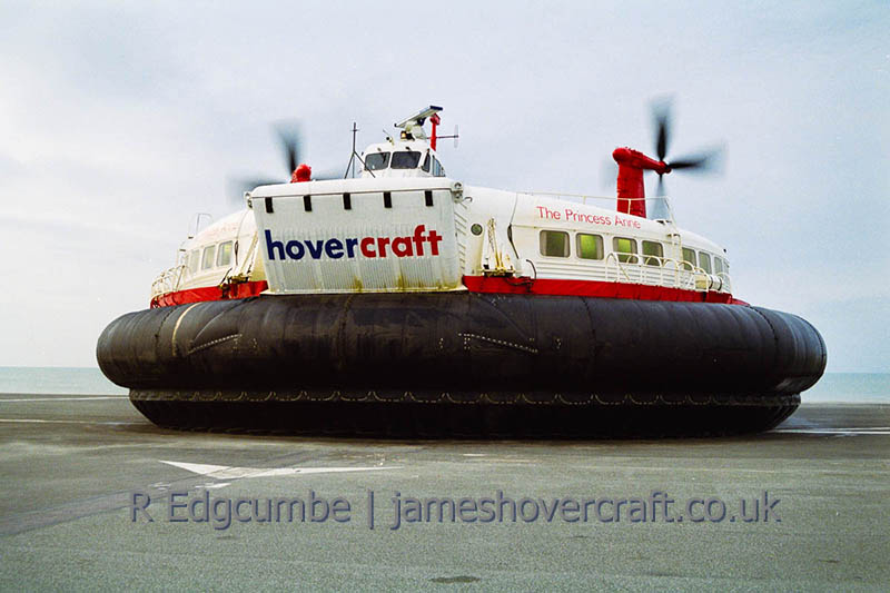 SRN4 The Princess Anne departing Calais Hoverport - The Princess Anne departing Calais Hoverport (credit: Rob Edgcumbe).