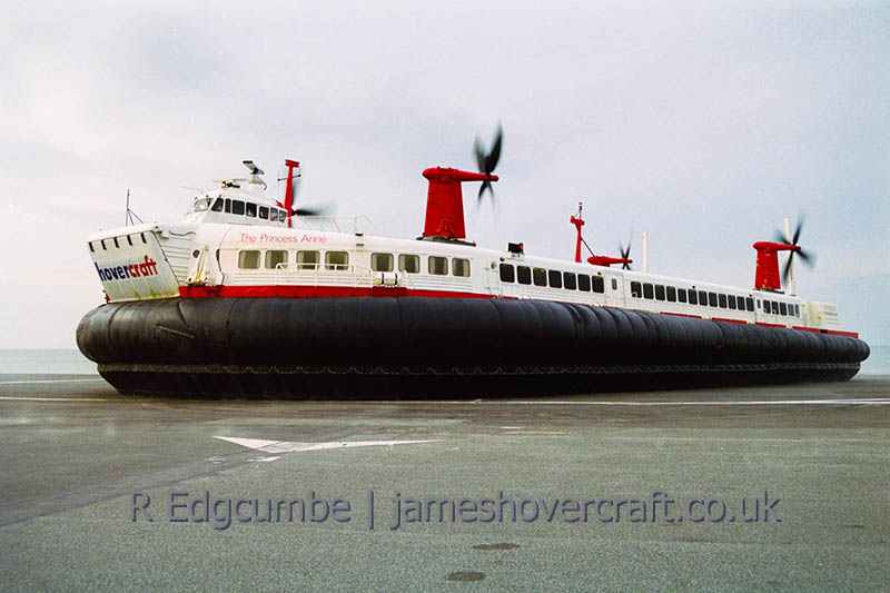 SRN4 The Princess Anne departing Calais Hoverport - The Princess Anne departing Calais Hoverport (credit: Rob Edgcumbe).