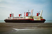 SRN4 The Princess Anne departing Calais Hoverport - The Princess Anne departing Calais Hoverport