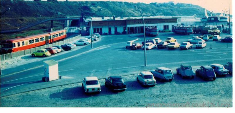 Comparing Boulogne hoverport in 2005 with the buildings as they used to be - 1969 - The Railway Station (credit: N Levy).