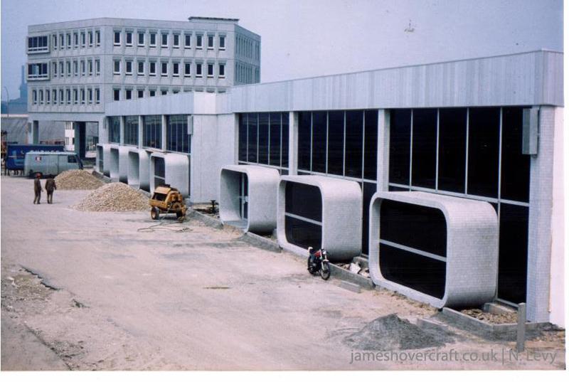 Comparing Boulogne hoverport in 2005 with the buildings as they used to be - 1979 - Oblique shot of terminals from arrivals/departures lounge (credit: N Levy).