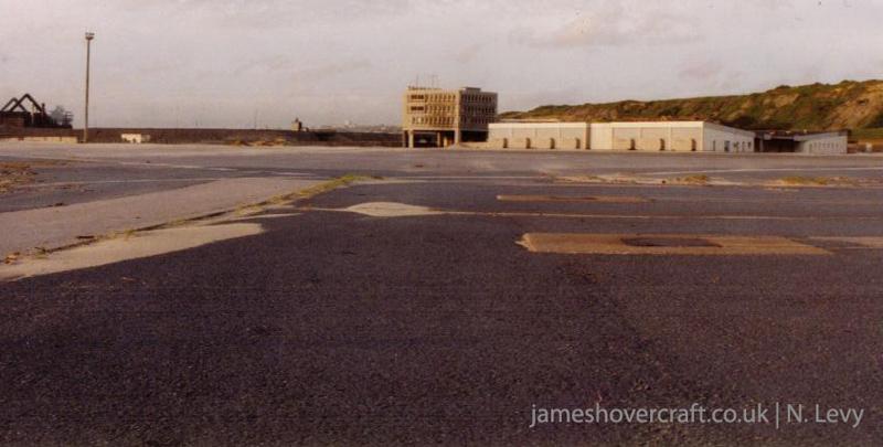 Comparing Boulogne hoverport in 2005 with the buildings as they used to be - 2005 - The empty hoverpad in 2005 (credit: N Levy).