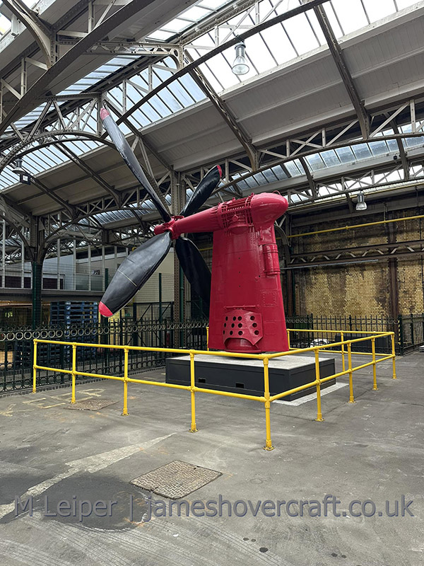 SRN4 Super 4 propeller on display within Dover Cruise Terminal - SRN4 propeller from the front (credit: Mark Leiper (2024)).